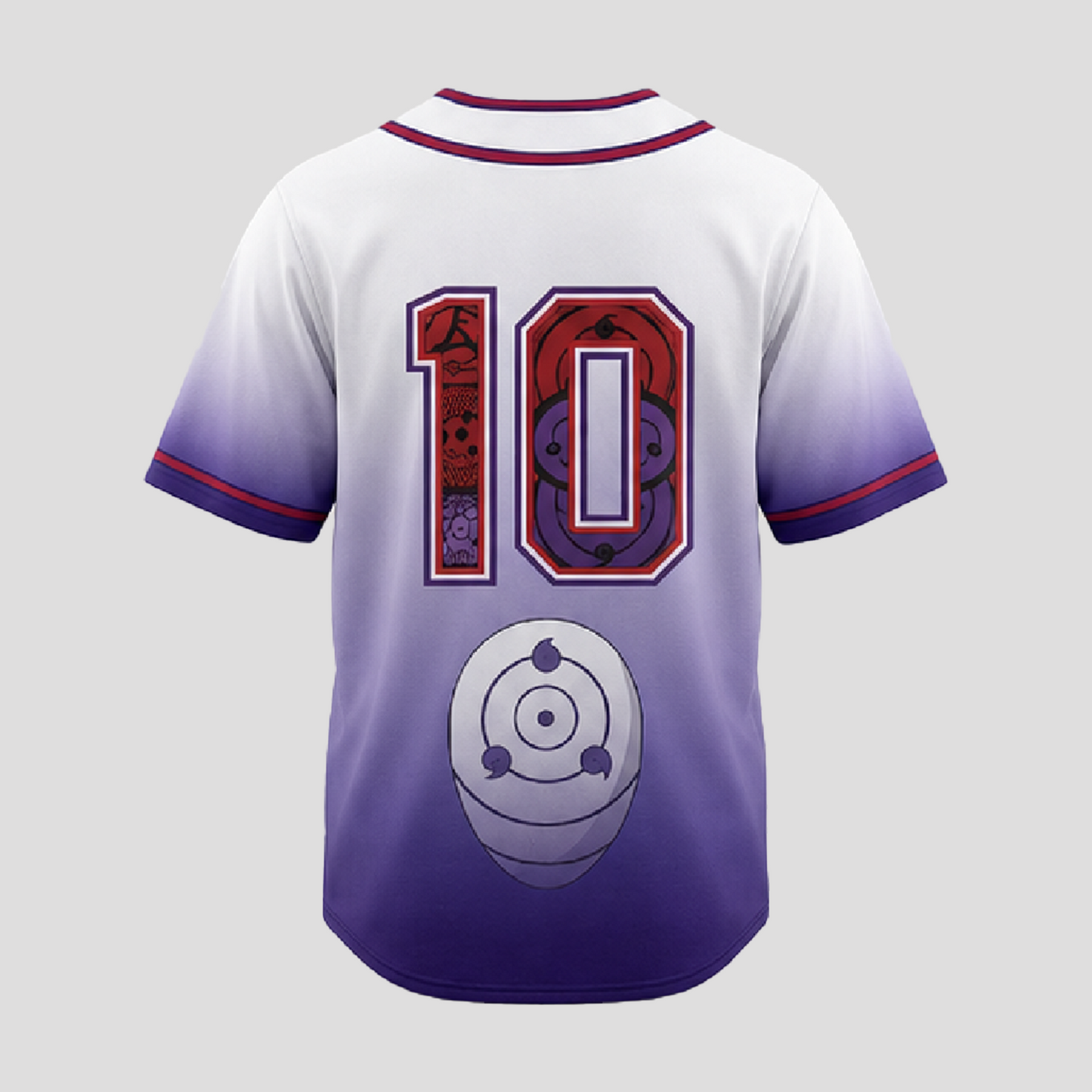 Custom Mystic Eye Baseball Jersey, Purple Gradient Anime Inspired Shirt