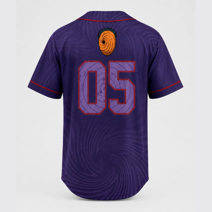 Custom Purple Anime Baseball Jersey, Spiral Ninja Inspired Personalized Shirt