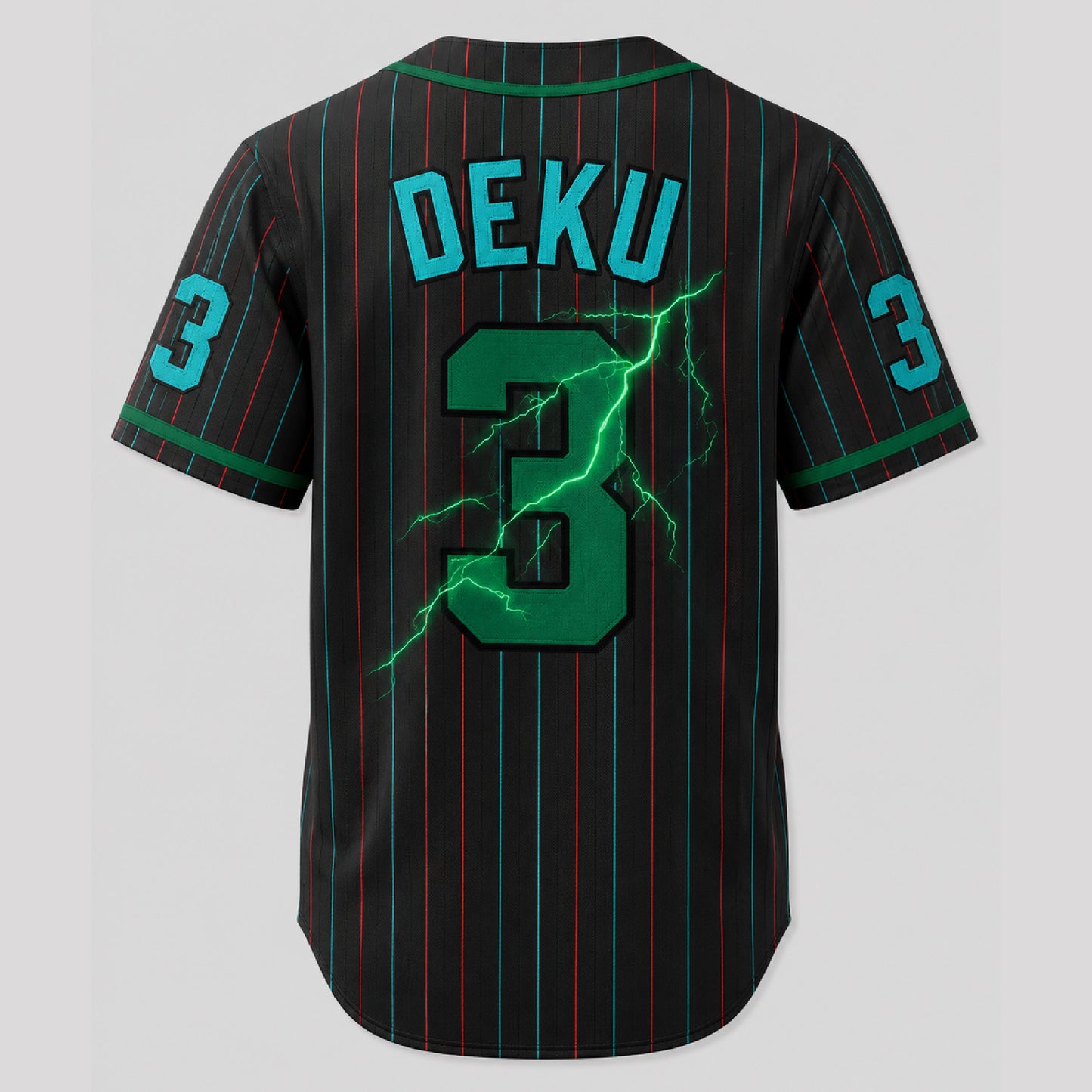 Custom Green Hero Baseball Jersey, Anime Academy Inspired Personalized Shirt