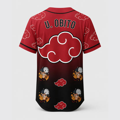 Custom Red Cloud Ninja Baseball Jersey, Personalized Name Number Anime Inspired Shirt