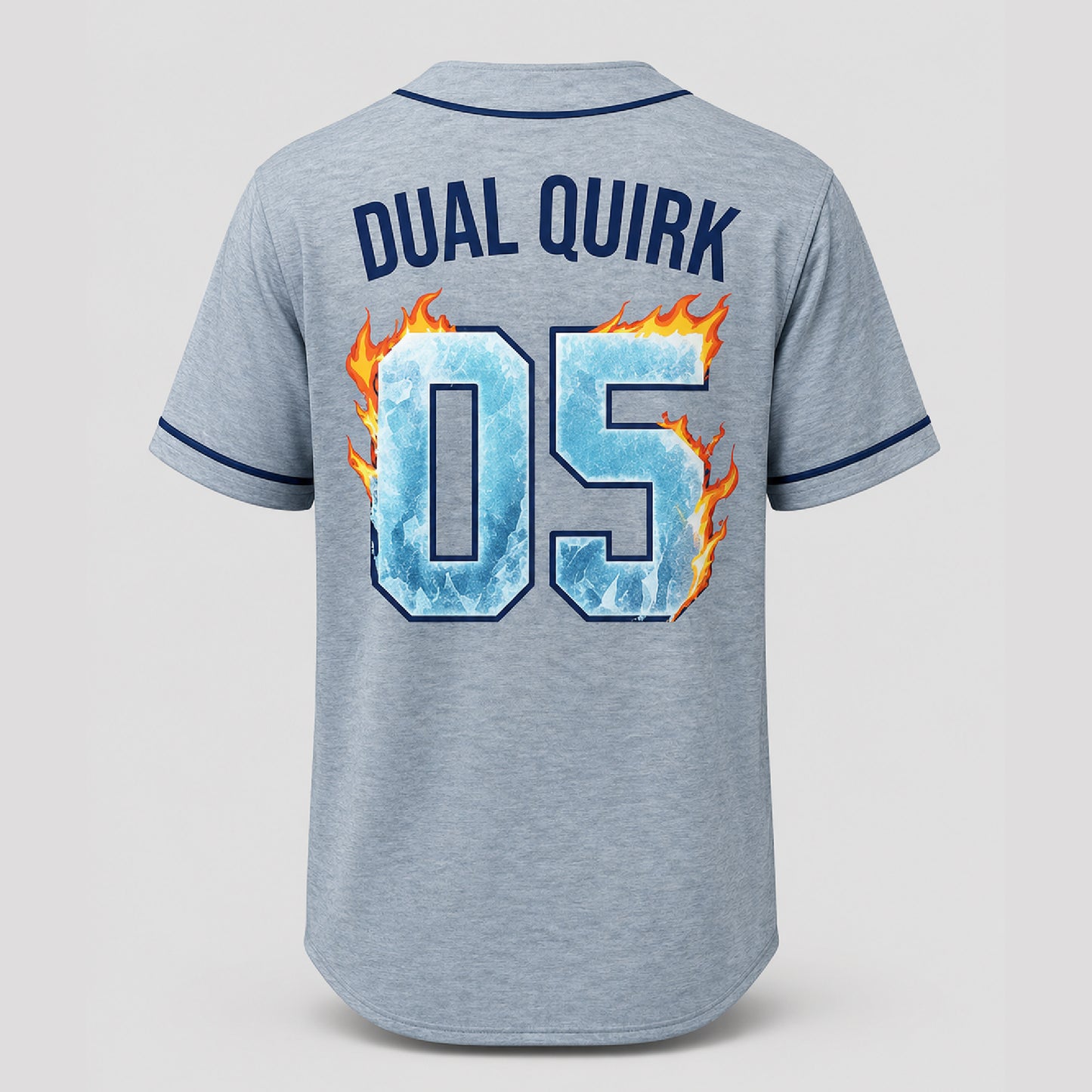 Custom Fire Ice Anime Baseball Jersey, Personalized Name Number Dual Power Hero Shirt