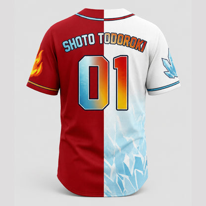Personalized Fire Ice Baseball Jersey, Custom Name Number Element Hero Shirt