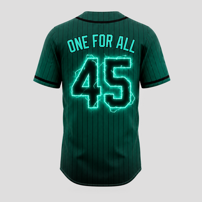 Custom Green Lightning Anime Baseball Jersey, Hero Academy Inspired Full Cowl Fan Shirt