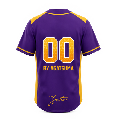 Custom Electric Warrior Baseball Jersey, Purple Gold Anime Style Shirt