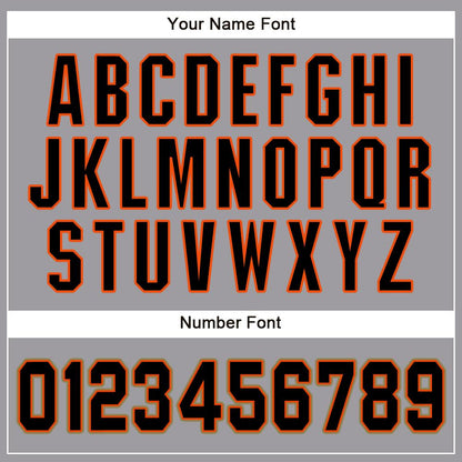 Custom Gray Black Orange-Old Gold Baseball Jersey