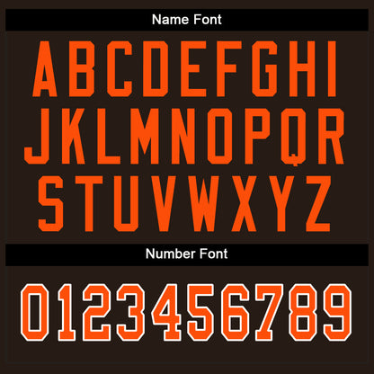 Custom Brown Orange-White Split Fashion Football Jersey
