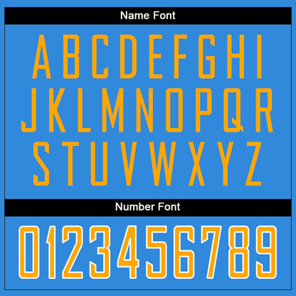 Custom Powder Blue Gold-White Split Fashion Football Jersey