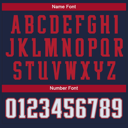 Custom Navy White-Scarlet Split Fashion Football Jersey