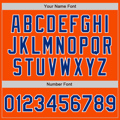 Custom Orange Royal-White Authentic Split Fashion Baseball Jersey
