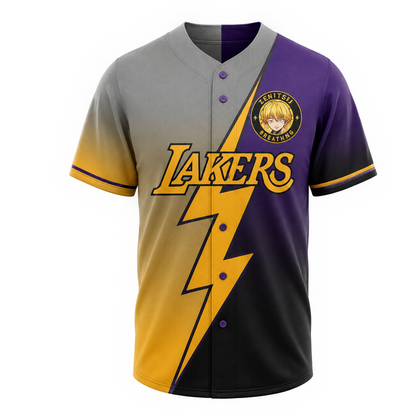Personalized Yellow Lightning Baseball Jersey, Custom Name Number Basketball Style Shirt