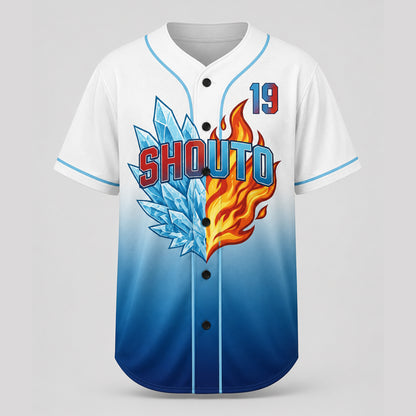 Custom Ice Fire Anime Baseball Jersey, Personalized Name Number Hero Inspired Shirt
