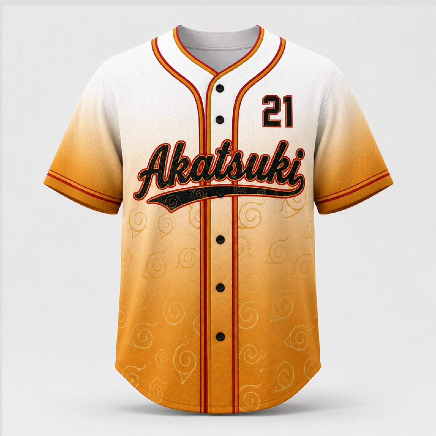 Custom Orange Masked Ninja Baseball Jersey, Personalized Name Number Anime Inspired Shirt