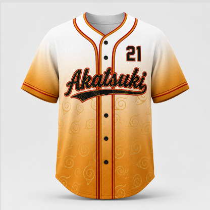 Custom Orange Masked Ninja Baseball Jersey, Personalized Name Number Anime Inspired Shirt