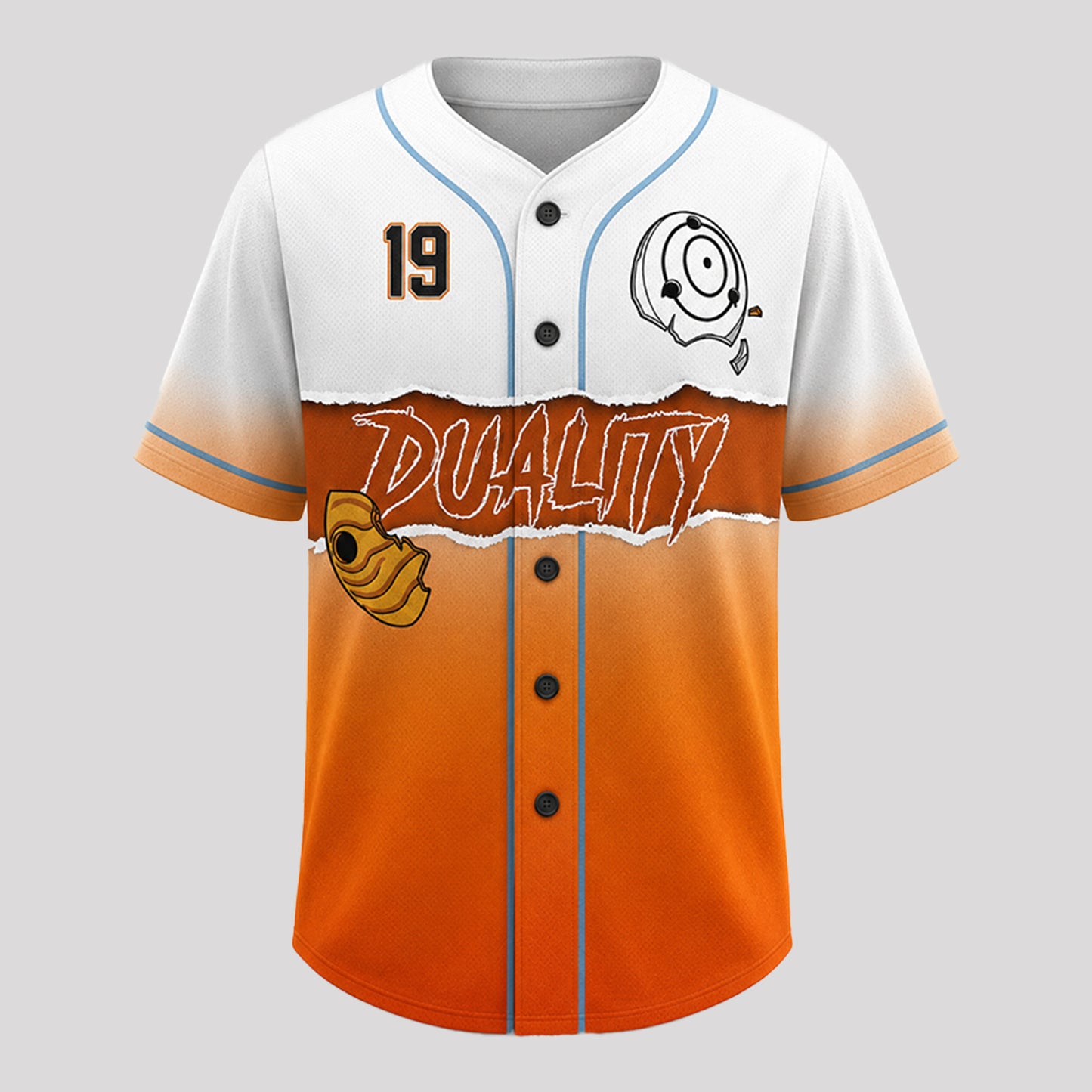 Custom Orange Masked Ninja Baseball Jersey, Personalized Name Number Anime Inspired Shirt