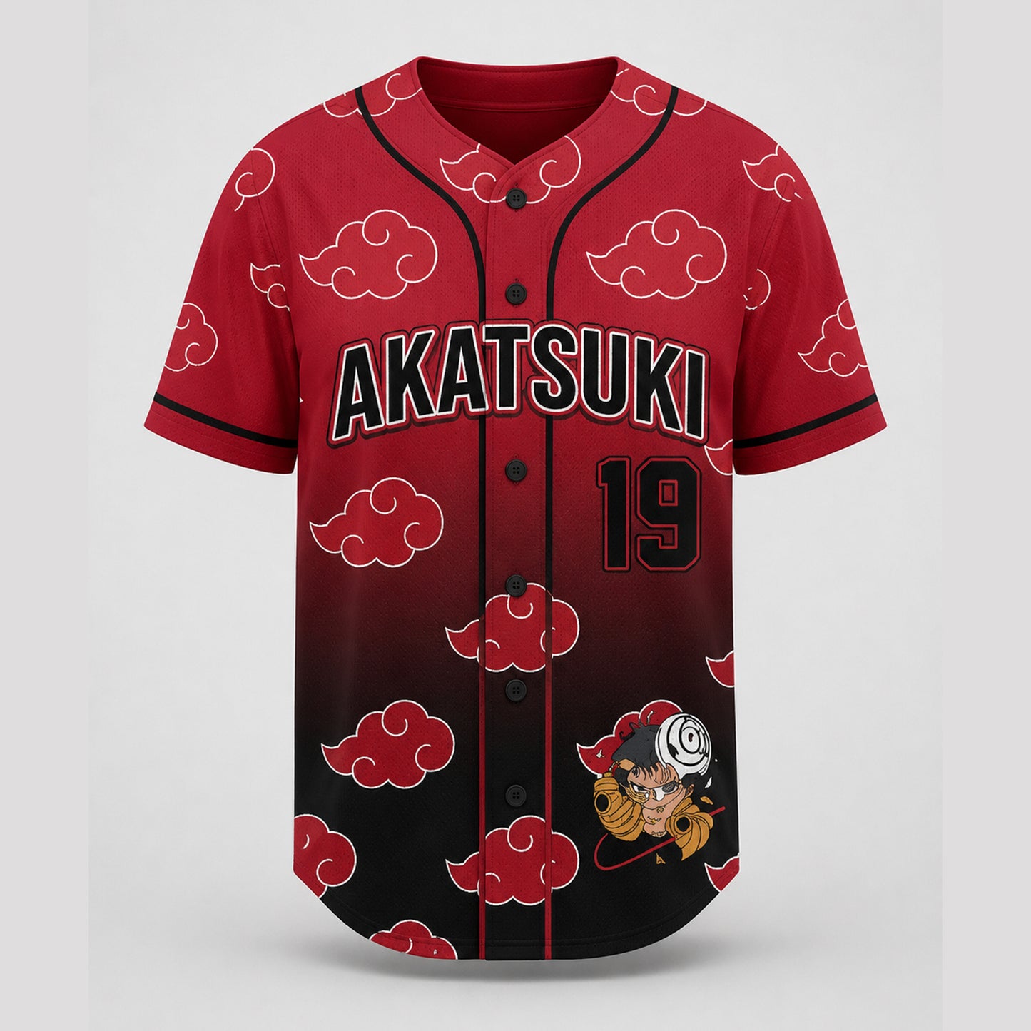 Custom Red Cloud Ninja Baseball Jersey, Personalized Name Number Anime Inspired Shirt