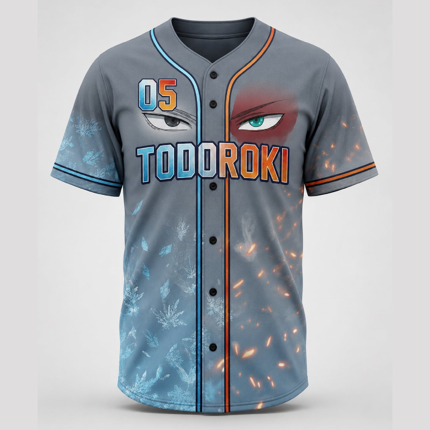 Custom Element Power Baseball Jersey, Fire Ice Anime Hero Inspired Shirt