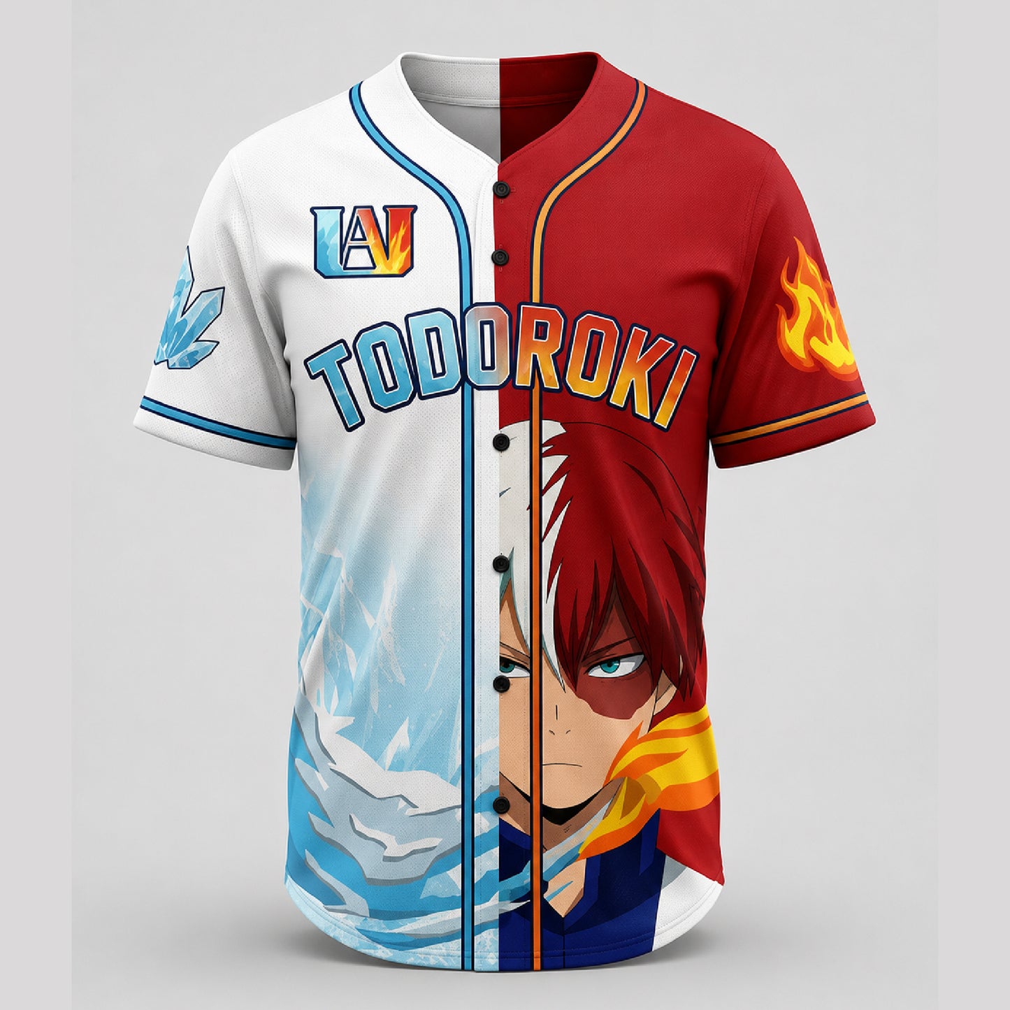 Personalized Fire Ice Baseball Jersey, Custom Name Number Element Hero Shirt
