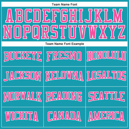 Custom Teal Pink-White Authentic Throwback Basketball Jersey