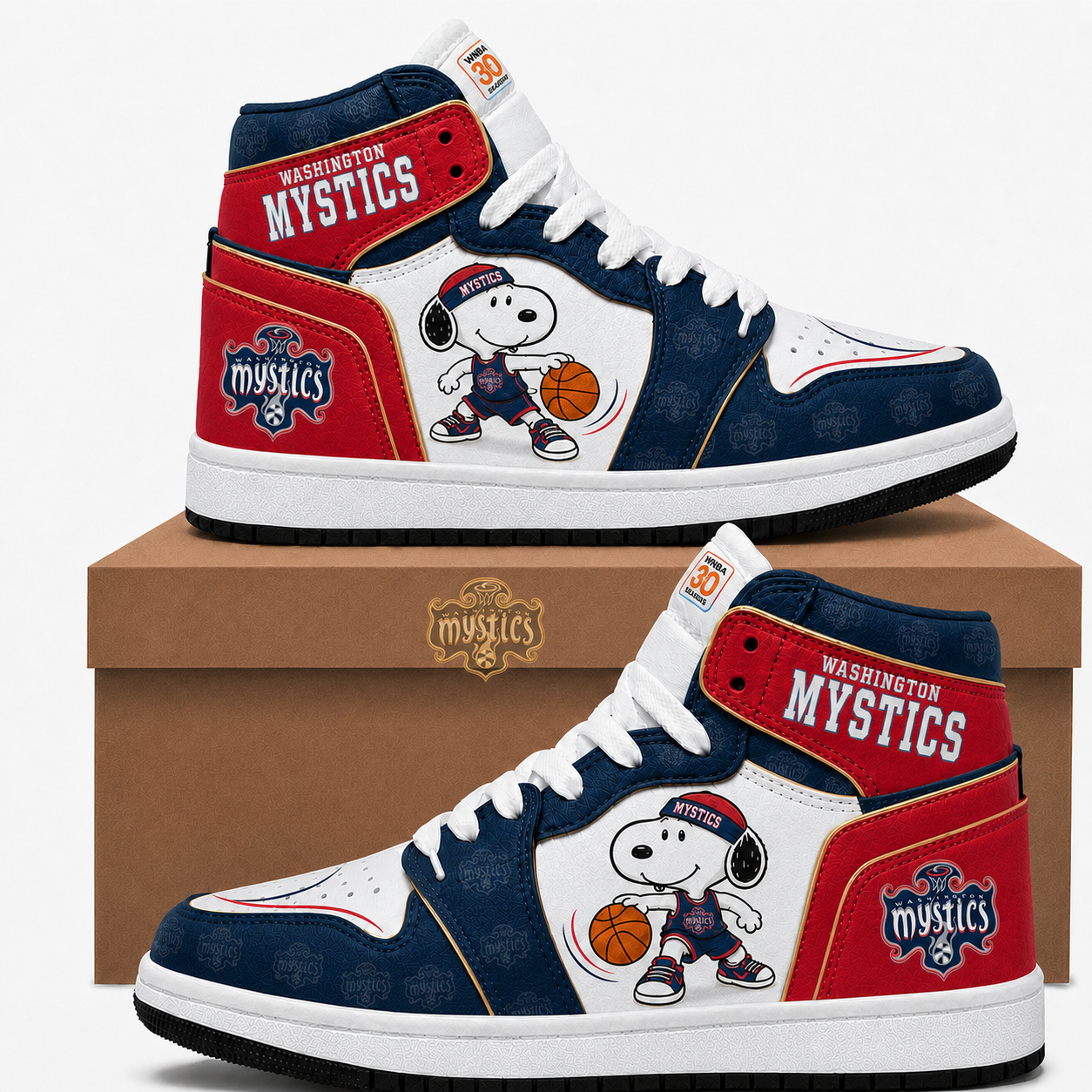 Washington Mystics Women’s Basketball Fan High Top Sneakers