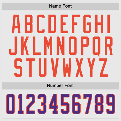 Custom White Purple-Orange Hockey Jersey