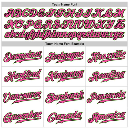 Custom White Neon Green-Pink Authentic Baseball Jersey