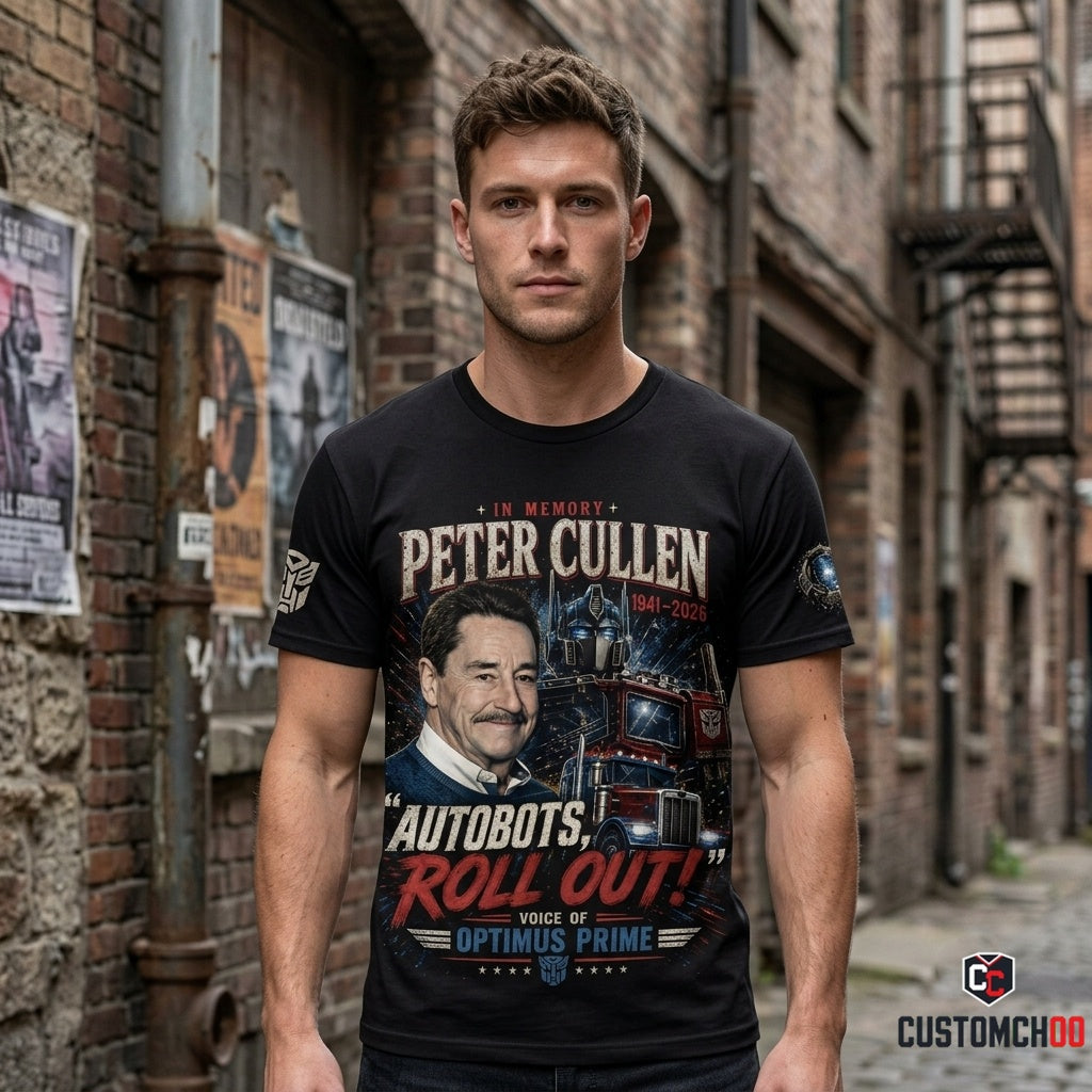Peter Cullen Tribute Shirt — Vintage Robot Hero Voice Icon Gift
