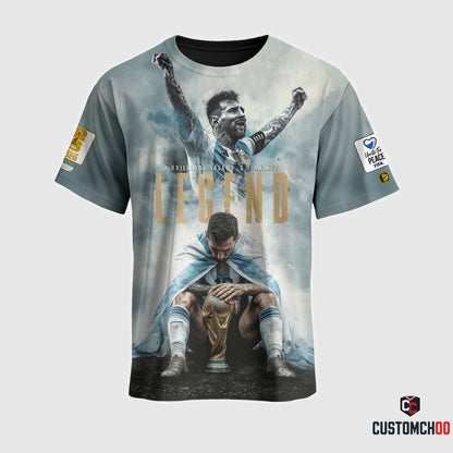 Argentina Legend Soccer Graphic Hoodie, World Champion Football Sweatshirt, Light Blue Fan T-Shirt, Zip Hoodie Gift