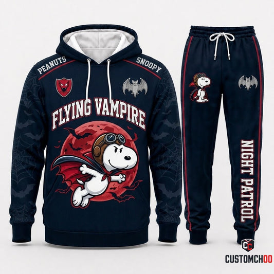 Snoopy Flying Ace Vampire Halloween Hoodie and Pants Set