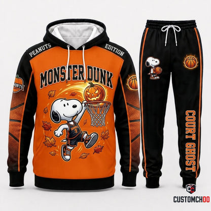 Snoopy Pumpkin Slam Halloween Hoodie and Pants Set