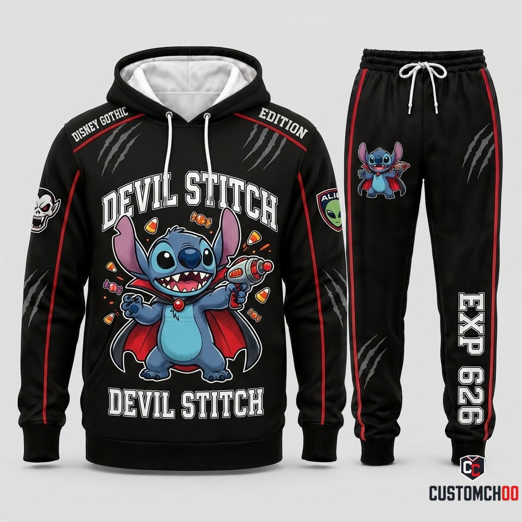 Stitch Vampire 626 Halloween Hoodie and Pants Set