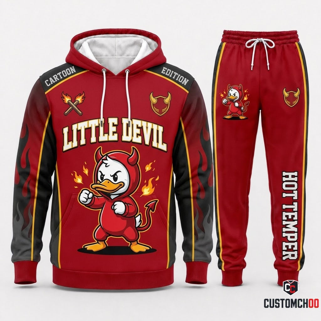 Donald Duck Little Devil Halloween Hoodie and Pants Set