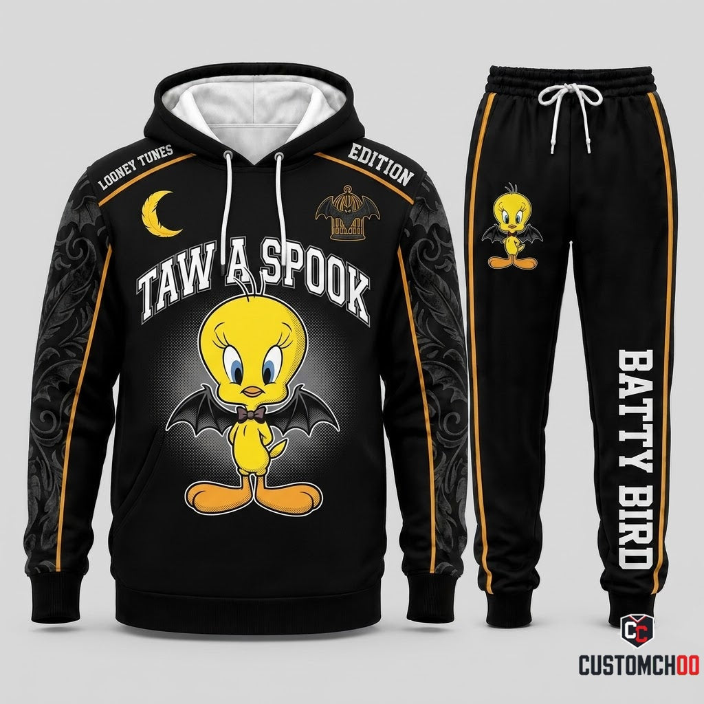 Tweety Gothic Bat Halloween Hoodie and Pants Set