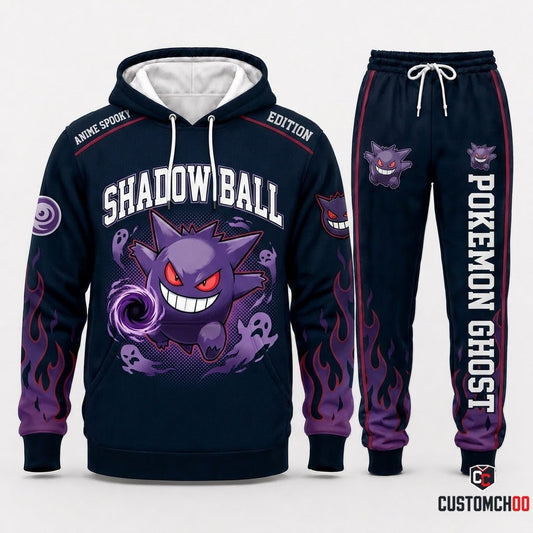 Gengar Shadow King Halloween Hoodie and Pants Set