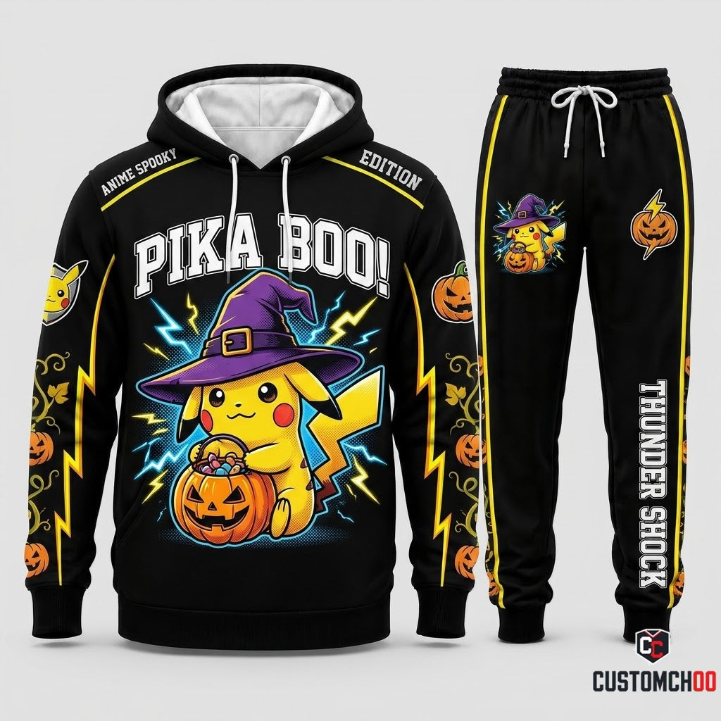 Pikachu Witch Halloween Hoodie and Pants Set