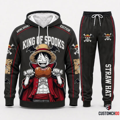 Luffy Pumpkin King Halloween Hoodie and Pants Set