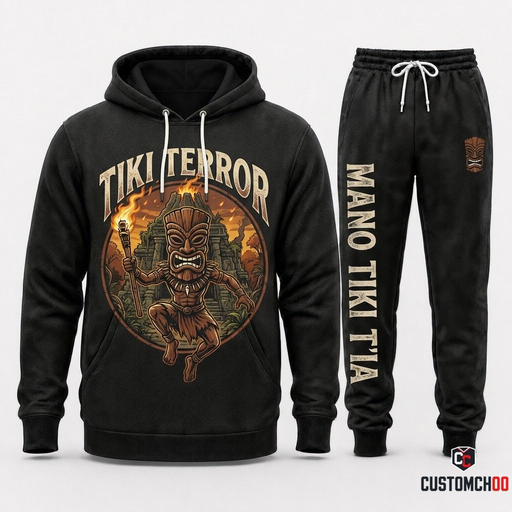 TIKI TERROR – Scooby-Doo Mystery Inc Halloween Hoodie & Pants Set – Vintage Cartoon Streetwear
