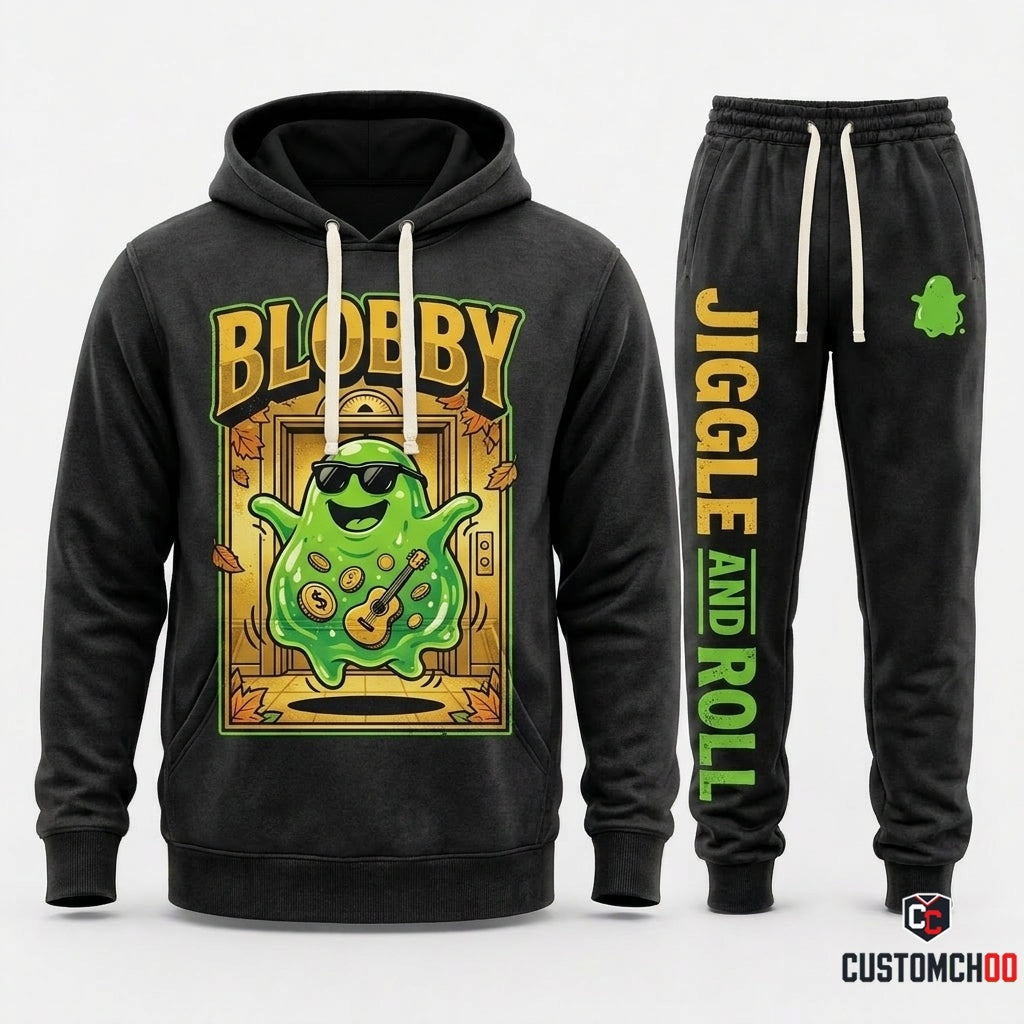 BLOBBY - Hotel Transylvania Spooky Monsters Hoodie & Pants Set - Vintage Cartoon Streetwear