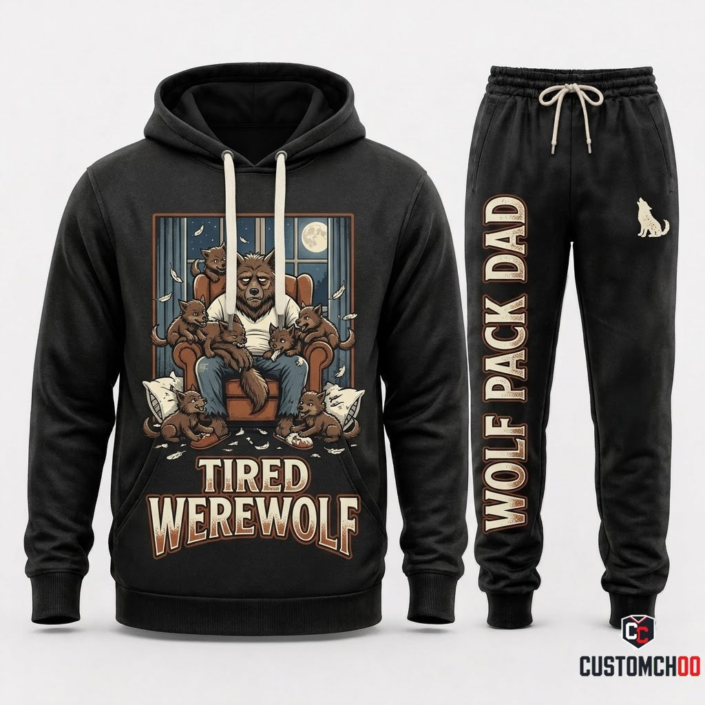 TIRED WEREWOLF - Hotel Transylvania Spooky Monsters Hoodie & Pants Set - Vintage Cartoon Streetwear