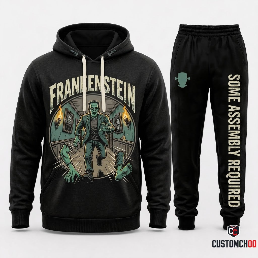 FRANKENSTEIN - Hotel Transylvania Spooky Monsters Hoodie & Pants Set - Vintage Cartoon Streetwear