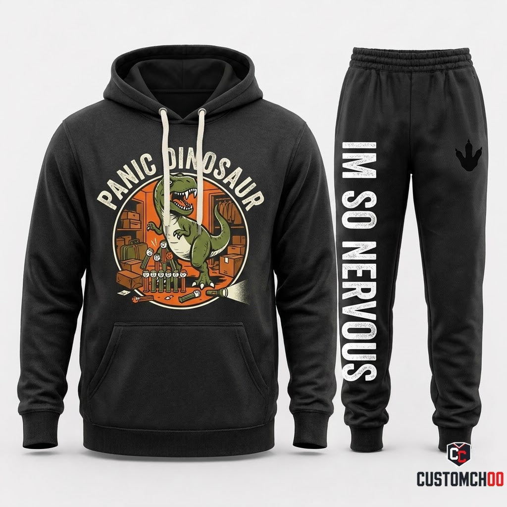 PANIC DINOSAUR - Toy Story of Terror Spooky Halloween Hoodie & Pants Set - Vintage Cartoon Streetwear