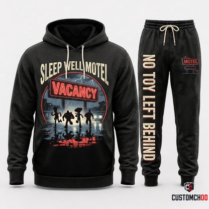 SLEEP WELL MOTEL - Toy Story of Terror Spooky Halloween Hoodie & Pants Set - Vintage Cartoon Streetwear