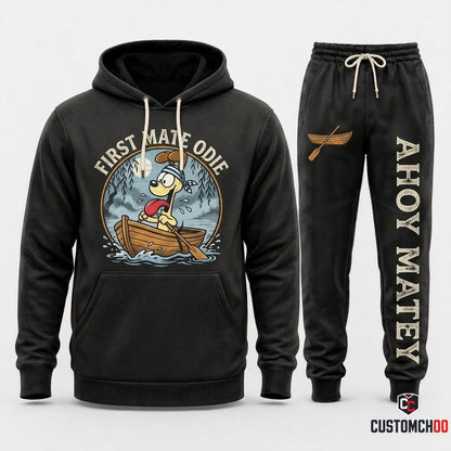 FIRST MATE ODIE - Garfield Halloween Adventure Pirate Hoodie & Pants Set - Vintage Cartoon Streetwear