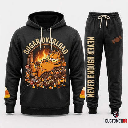 SUGAR OVERLOAD - Garfield Halloween Adventure Pirate Hoodie & Pants Set - Vintage Cartoon Streetwear