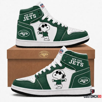 New York Jets - Snoopy NFL 32-Team Fan Sneakers | All 32 Football Teams Available