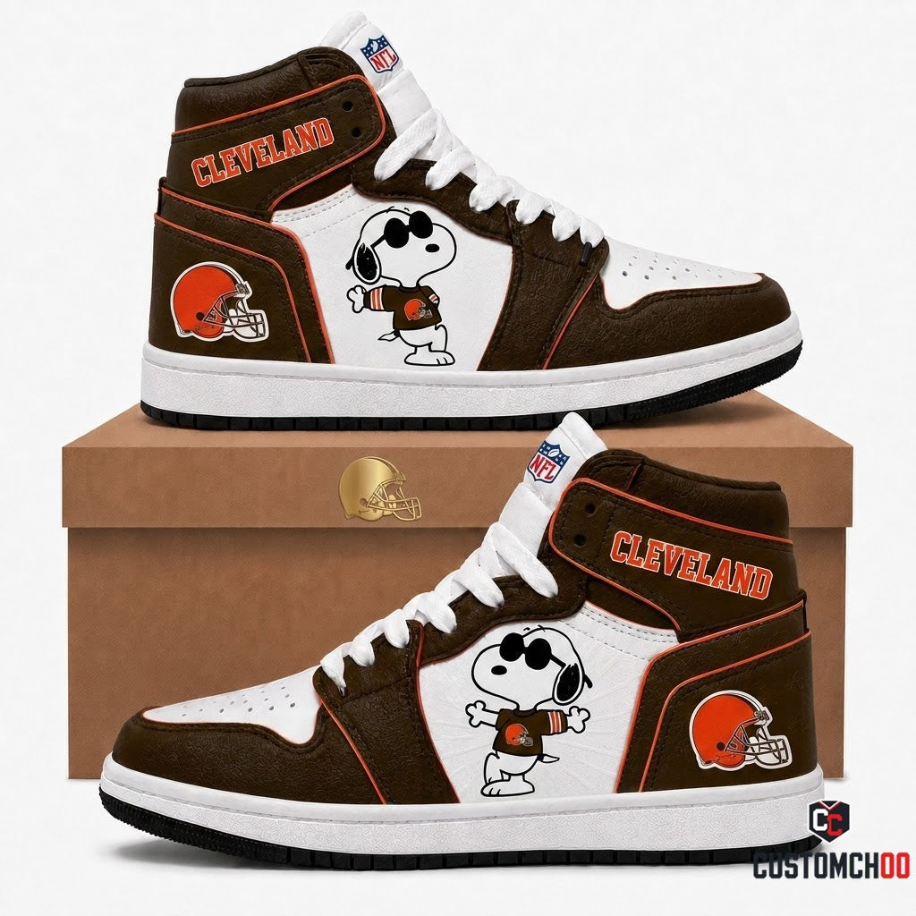 Cleveland Browns - Snoopy NFL 32-Team Fan Sneakers | All 32 Football Teams Available