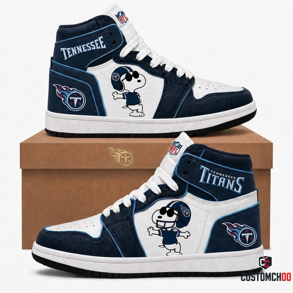 Tennessee Titans - Snoopy NFL 32-Team Fan Sneakers | All 32 Football Teams Available