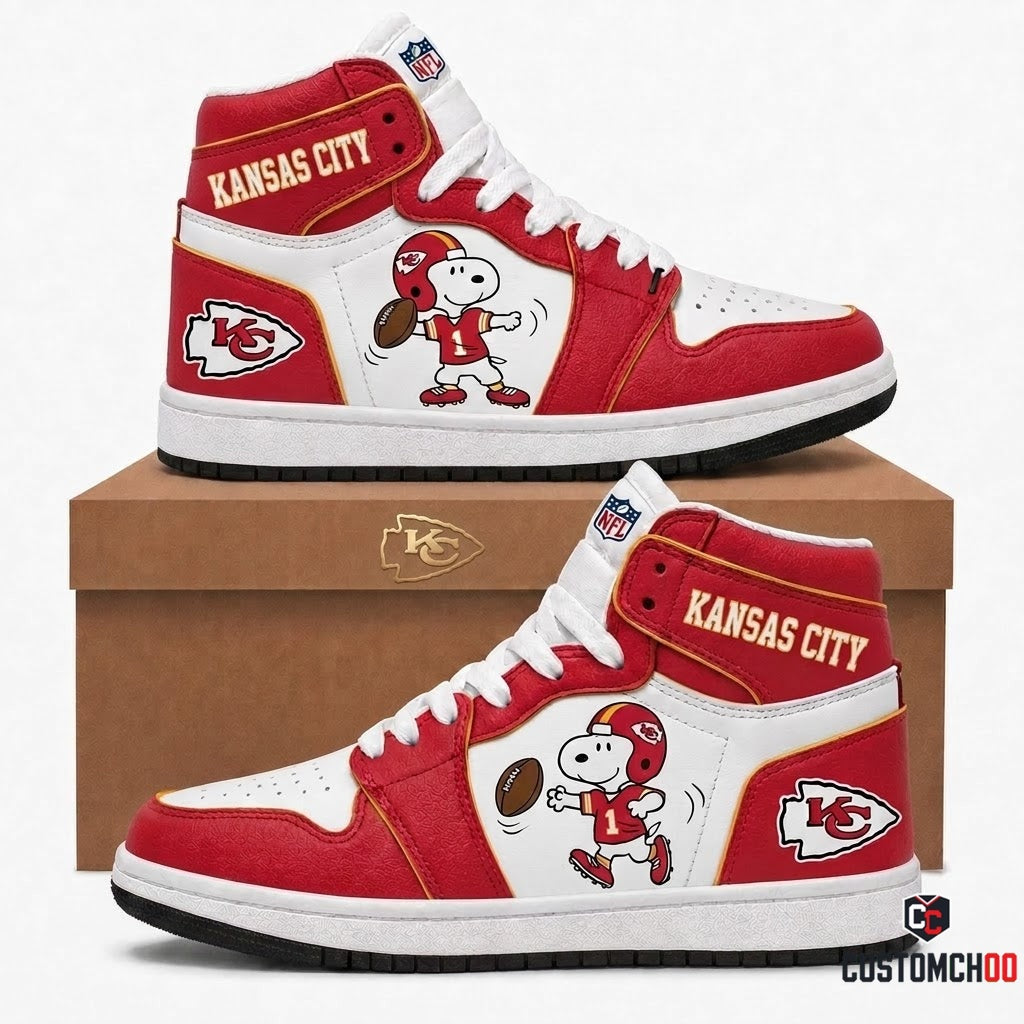 Kansas City Chiefs - Snoopy NFL 32-Team Fan Sneakers | All 32 Football Teams Available