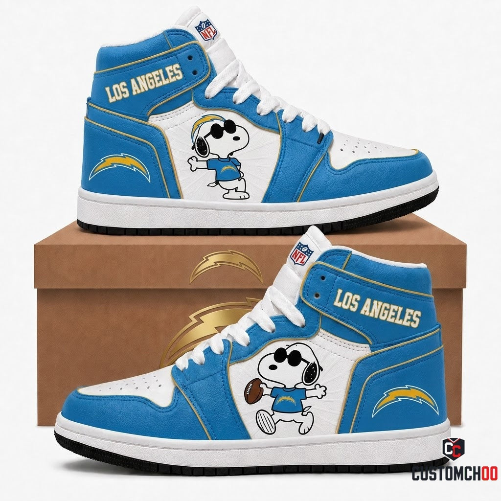 Los Angeles Chargers - Snoopy NFL 32-Team Fan Sneakers | All 32 Football Teams Available