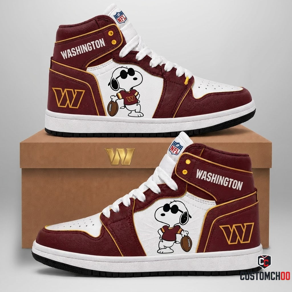Washington Commanders - Snoopy NFL 32-Team Fan Sneakers | All 32 Football Teams Available