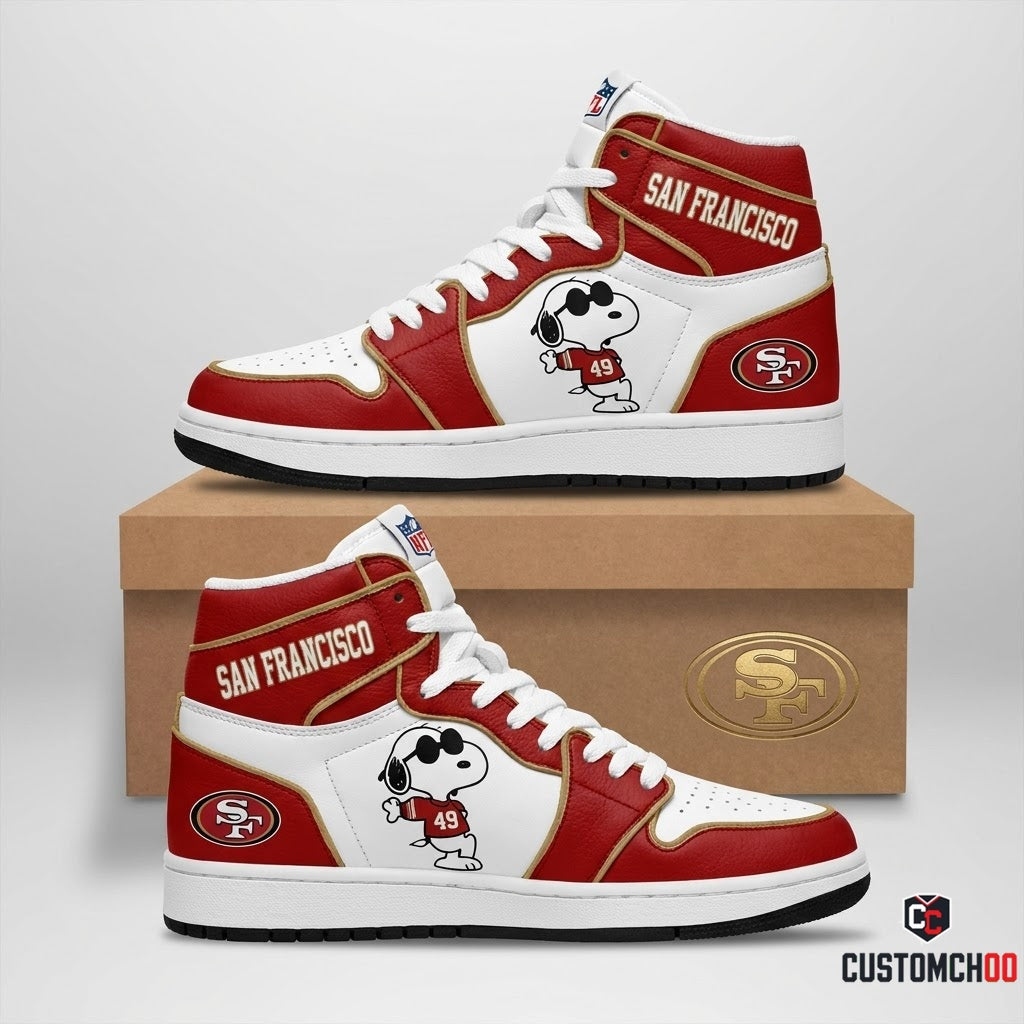 San Francisco 49ers - Snoopy NFL 32-Team Fan Sneakers | All 32 Football Teams Available